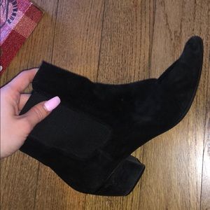 TOPSHOP black suede booties